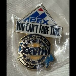 🍄NEW Vintage NFL Super Bowl Pin XXVIII Georgia Dome Jan 30 1994 Collectible